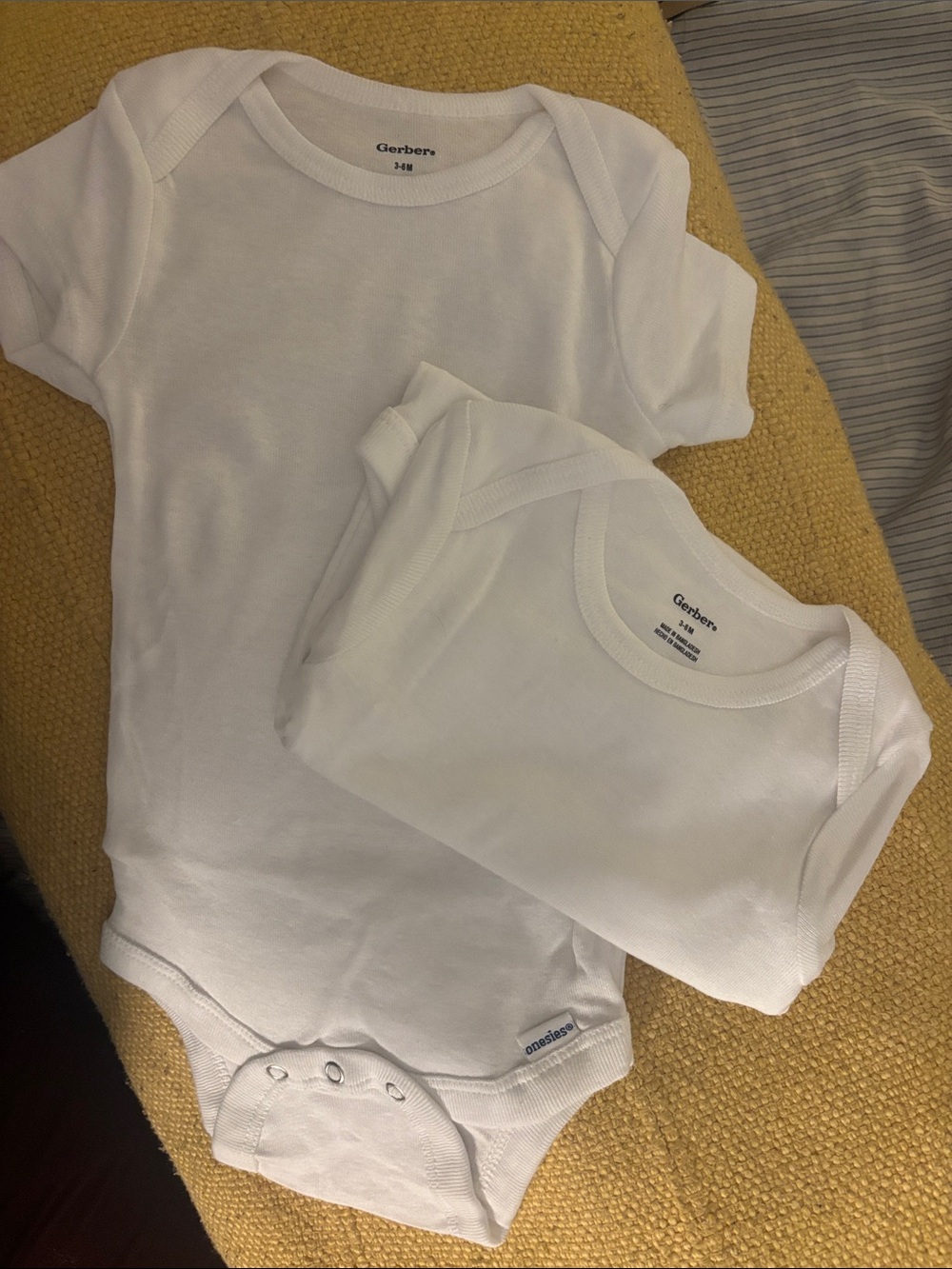 Gerber White Short-Sleeve Baby Bodysuits - 2 Pack